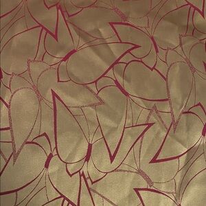 Vintage Japanese Gold and Red Patterned Fabric, 12 yards, 14.5 in wide, NWOT